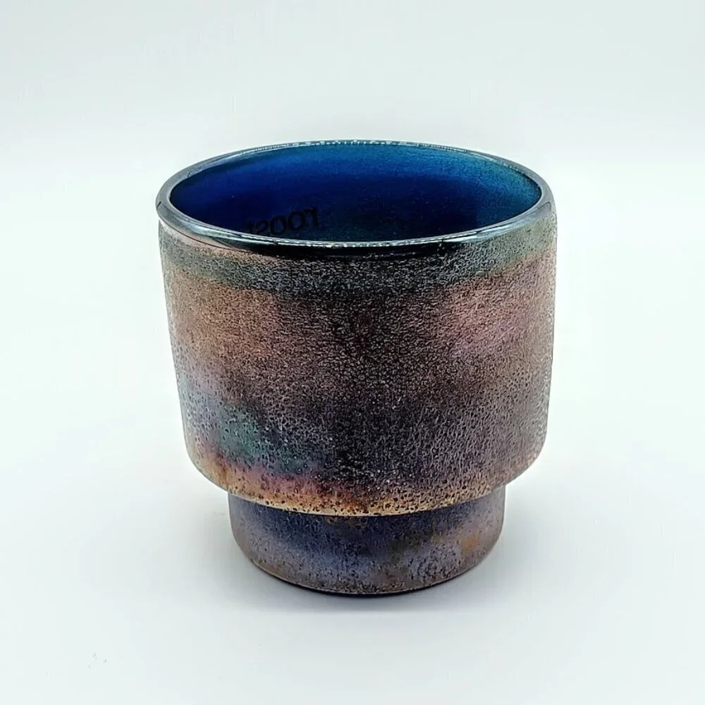 Roost Iridescent Metallic Finish Glass Candle Holder Vase